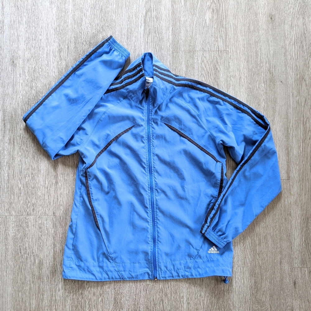 Adidas Woman’s Blue w/Black Activewear Jacket SZ M